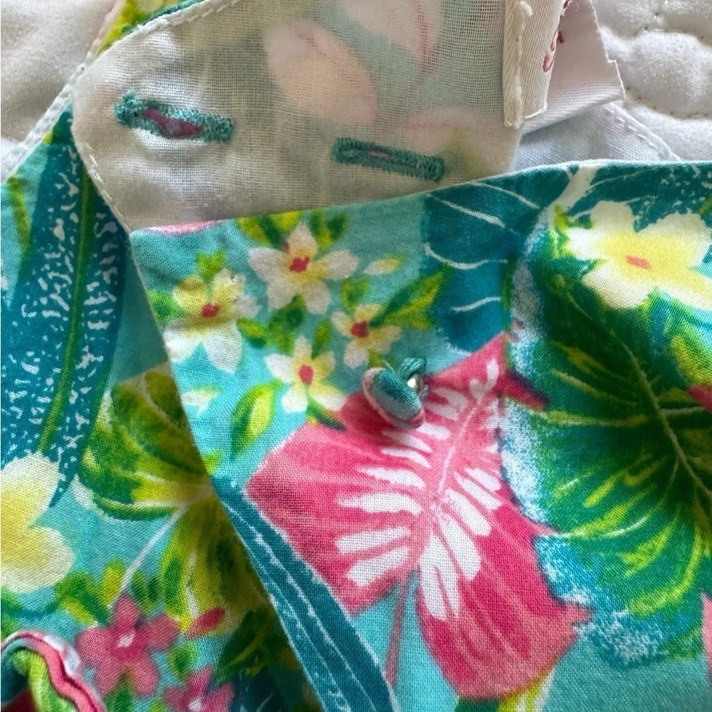 Tommy Bahama Sleeveless Asymmetrical Hem Lined Back Cut Out Button Dress Sz 3T